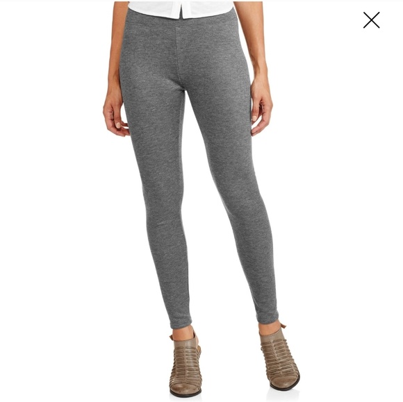 Faded glory women's charcoal gray ribbed leggings - Picture 1 of 8